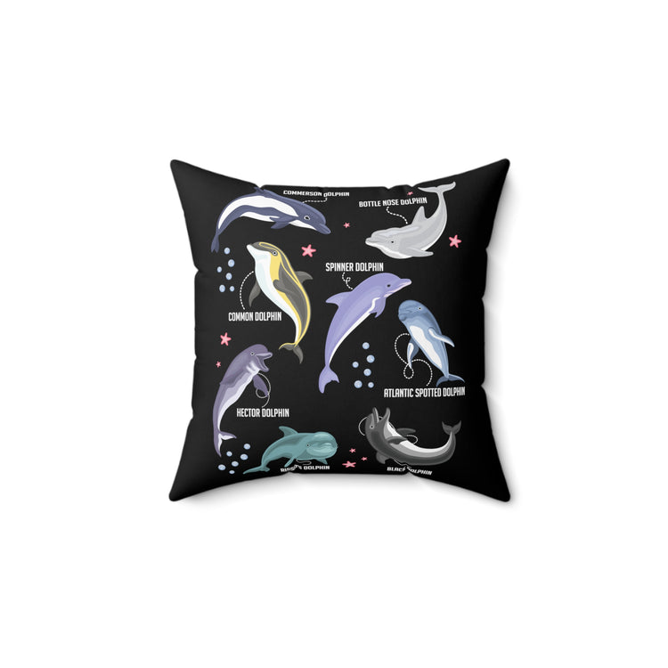 Inspirational Environmentalism Dolphin Motivational Conservationist Appreciation Sayings Spun Polyester Square Pillow