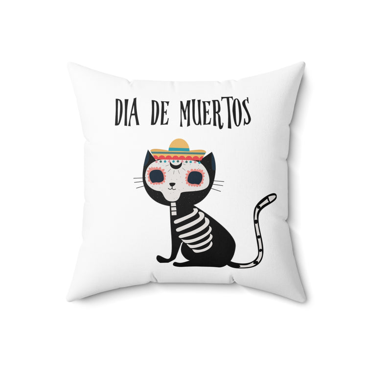 Humorous Darkened Kittens Spookiest Tricks Treating Spun Polyester Square Pillow