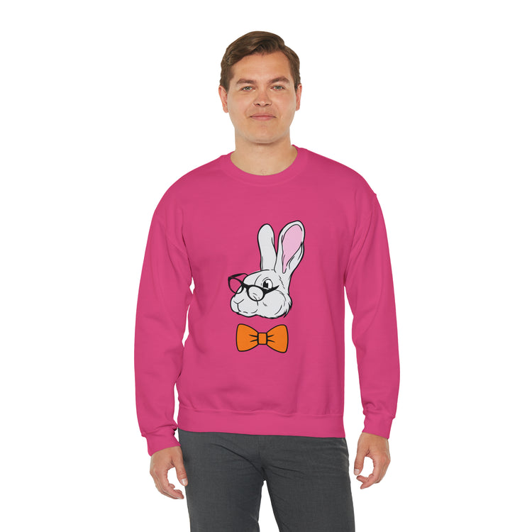 Funny Christian Egg Hunting Brainy Nerd Bunny Unisex Crewneck Sweatshirt