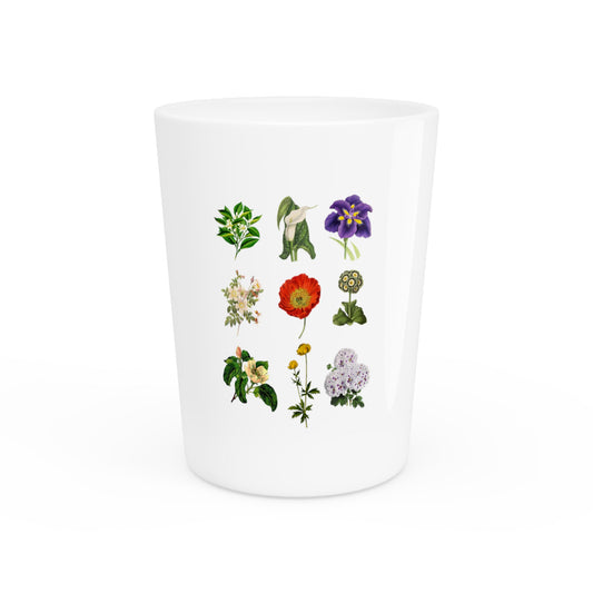 Botanical Print Plant TShirt For Men and Women | Floral Print | Gardening Shirt | Garden Shirt | Botanical TShirt  Shot Glass