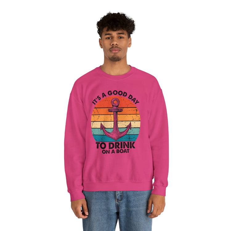 Humorous Its A Nice Day To Drink On A Boat Kayaking Graphic Unisex Crewneck Sweatshirt