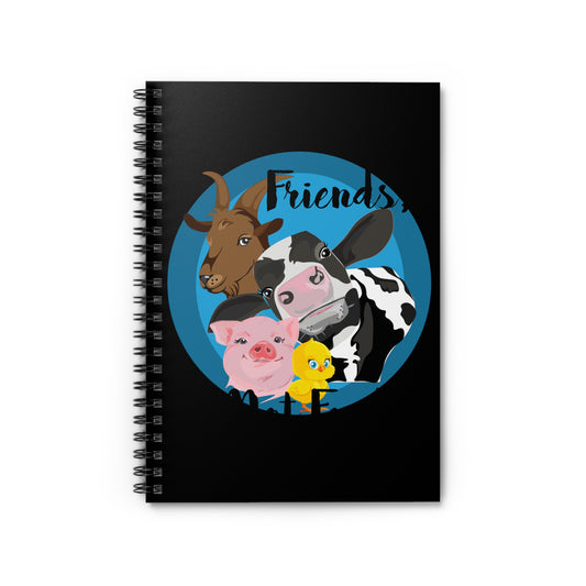 Friends Not Food Men Women Spiral Notebook - Ruled Line