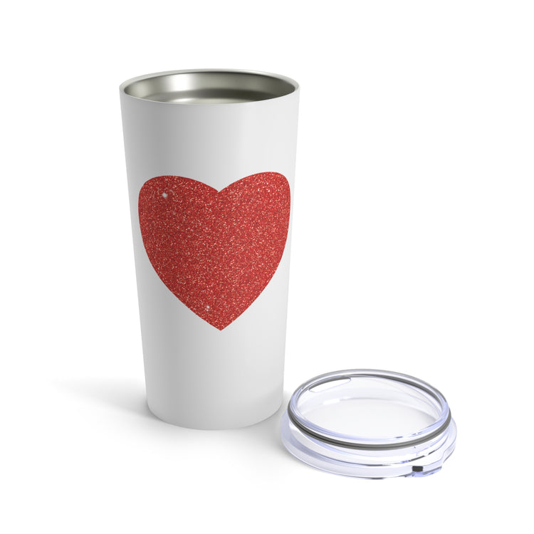 Red Glitter Effect Heart Valentines Day Men Women Tumbler 20oz