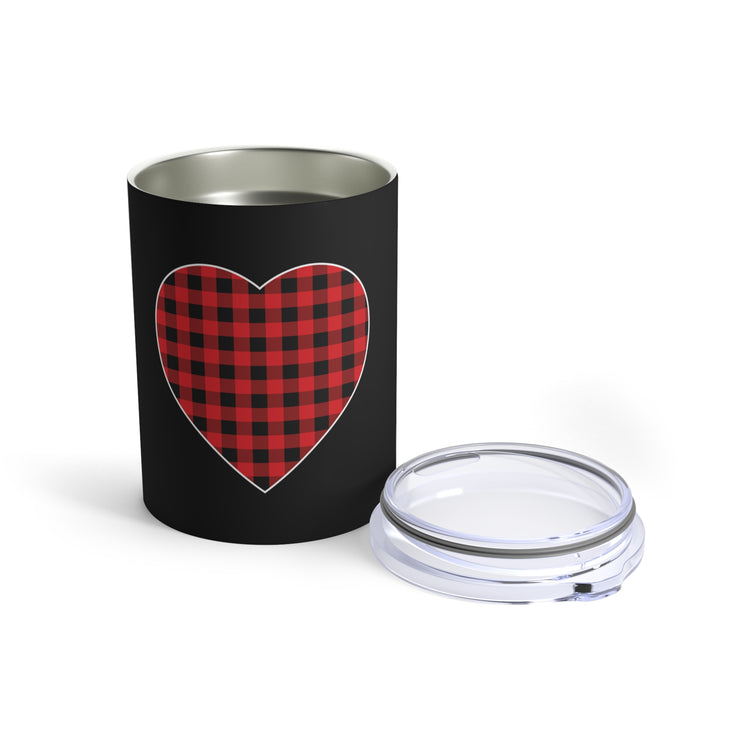 Motivational Checkered Hearts Couples Lovers Illustration Tumbler 10oz