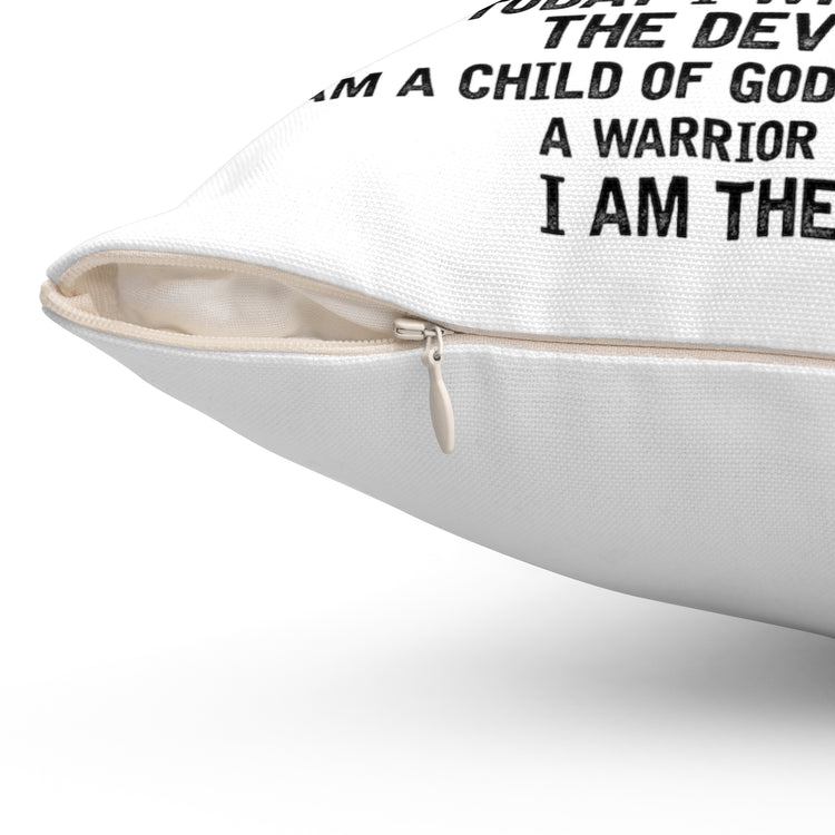 Inspirational Fighting Prayer Statements Catholic Love Spun Polyester Square Pillow