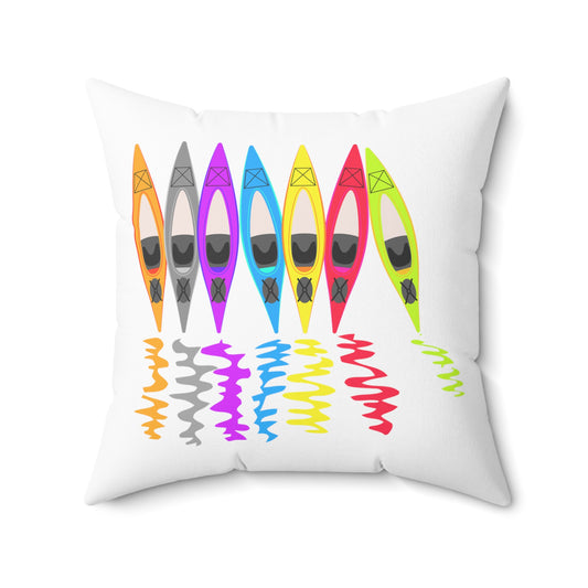 Hilarious Kayakers Outdoorsy Sport Canoeing Enthusiast Spun Polyester Square Pillow