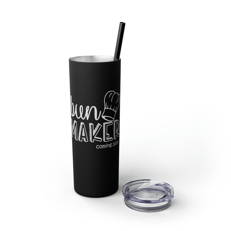 Bun Baker and Bun Maker New Dad and Future Mom Shirts Skinny Tumbler with Straw, 20oz