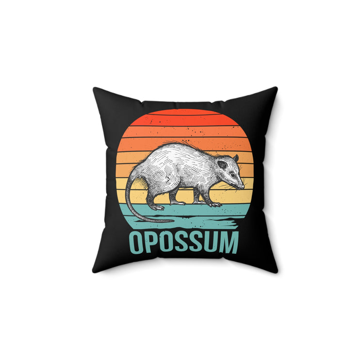 Vintage Opossums Enthusiasts Environmentalist Retro Possums Conservationist Spun Polyester Square Pillow