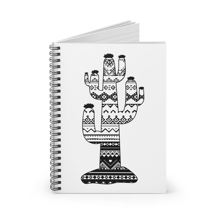 Aztec Cactus For Men and Women Boho Desert Spiral Notebook - Ruled Line