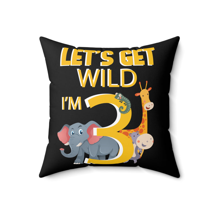 Novelty Biologist Wildlife Park Upcoming  Animals Giraffes Pun Spun Polyester Square Pillow