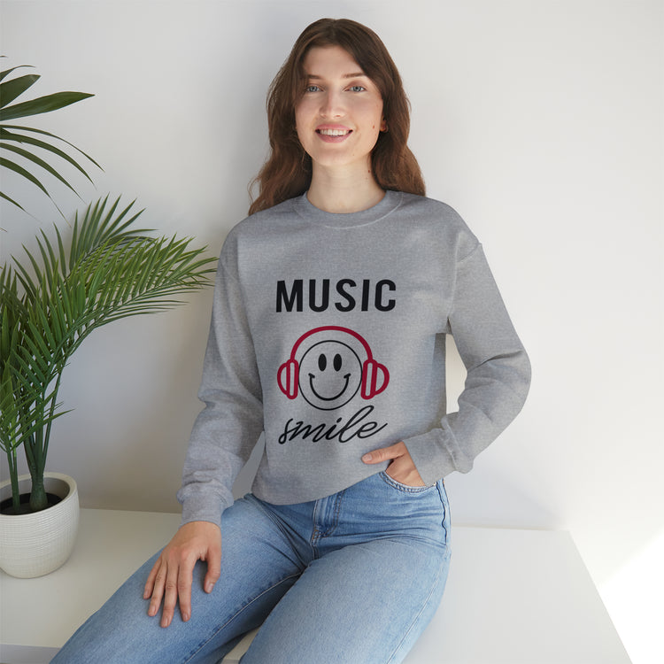 Awesome Music Lover Smiley DJ Face Awesome Unisex Crewneck Sweatshirt