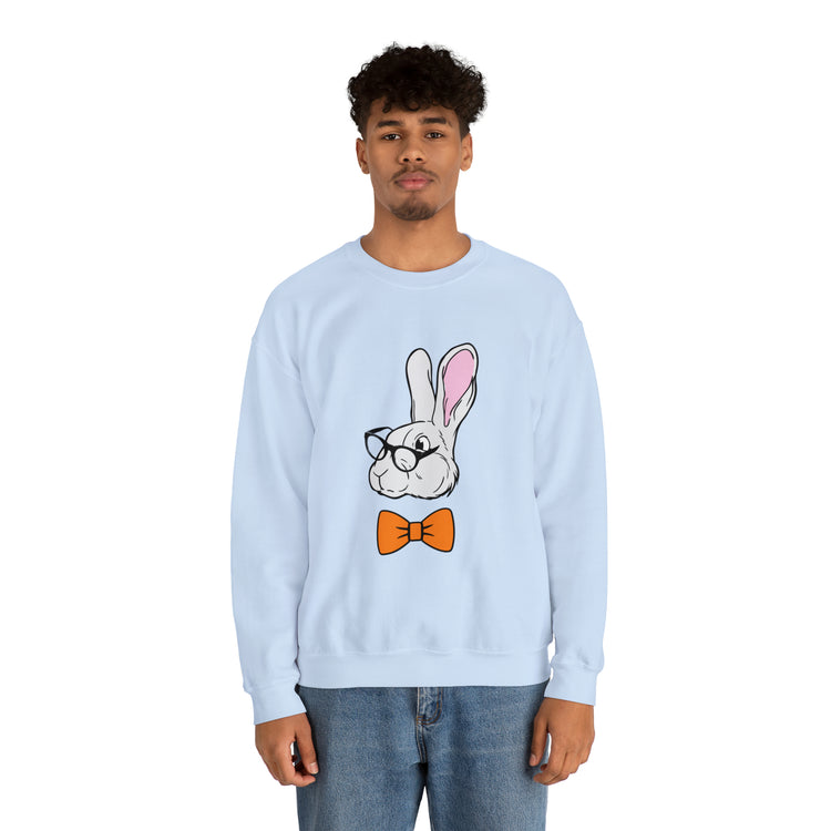 Funny Christian Egg Hunting Brainy Nerd Bunny Unisex Crewneck Sweatshirt