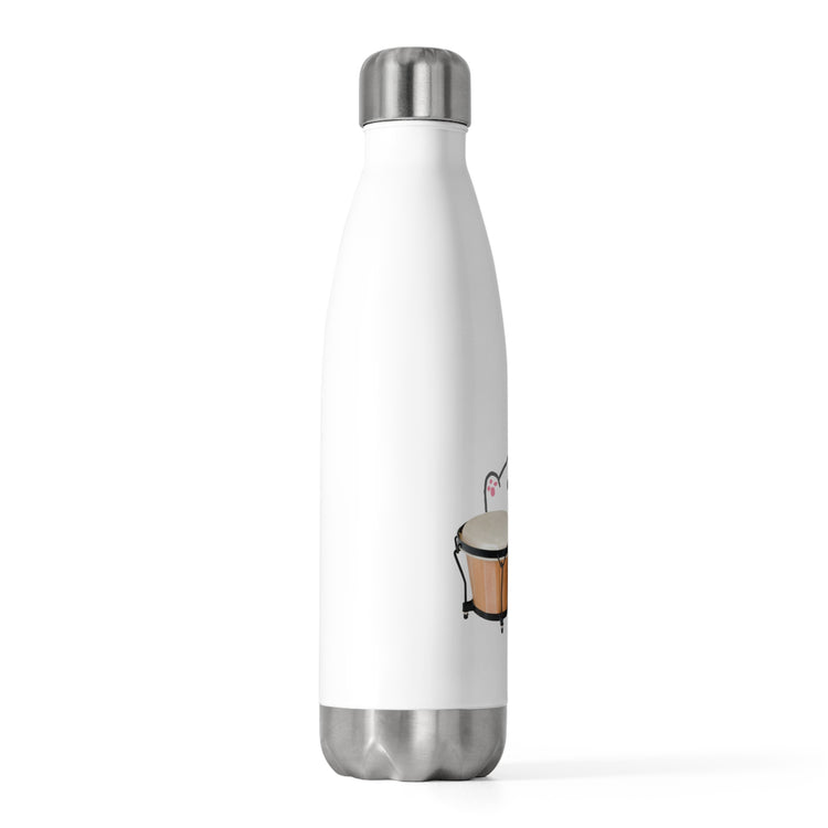 Funny Bongo Cat Cute Musical Instrument Kitten Meme Cartoon Tee Shirt 20oz Insulated Bottle