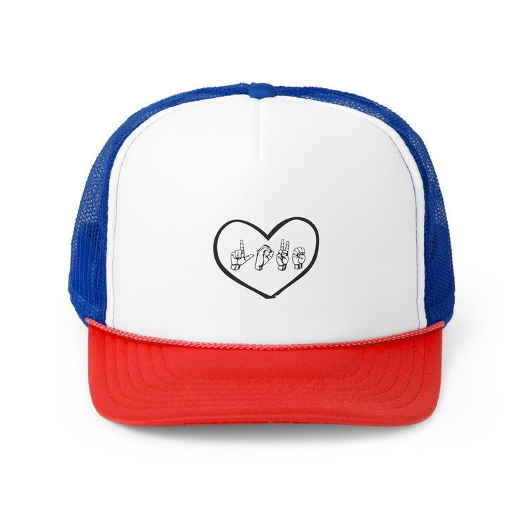 Novelty Hand Signals Gesture Hearts Day Trucker Caps