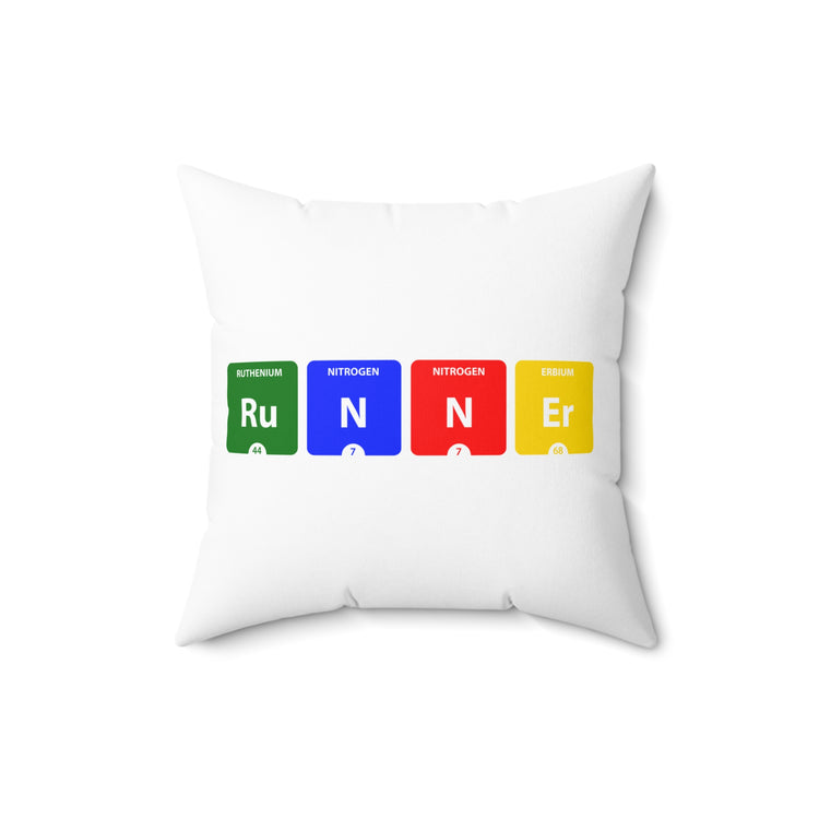 Funny Runner Periodic Table of Elements Marathon Men Women Spun Polyester Square Pillow