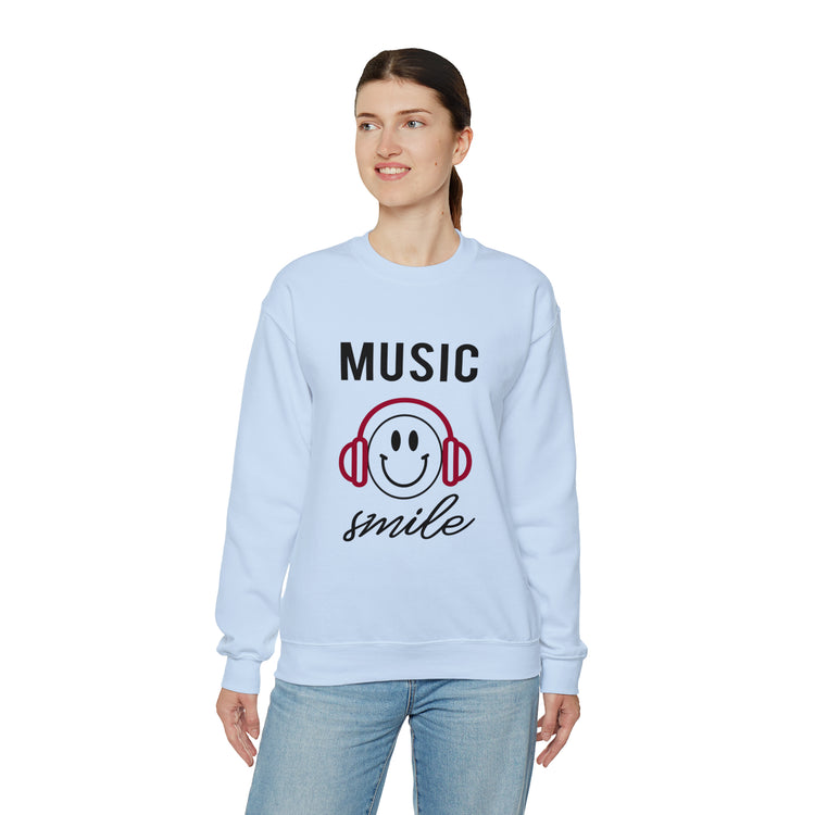 Awesome Music Lover Smiley DJ Face Awesome Unisex Crewneck Sweatshirt