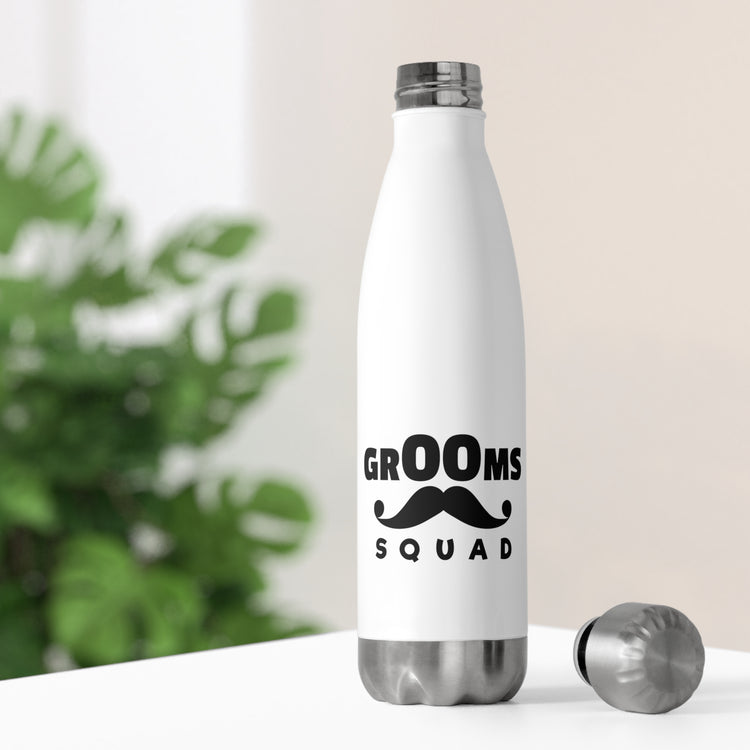 Funny Groom Squad Wedding Bachelors Mustache Wedding Hilarious Grooms Bridal Sayings Engagement Fiance 20oz Insulated Bottle