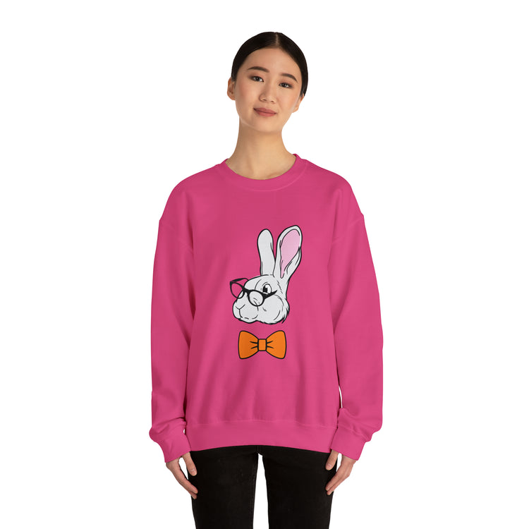 Funny Christian Egg Hunting Brainy Nerd Bunny Unisex Crewneck Sweatshirt