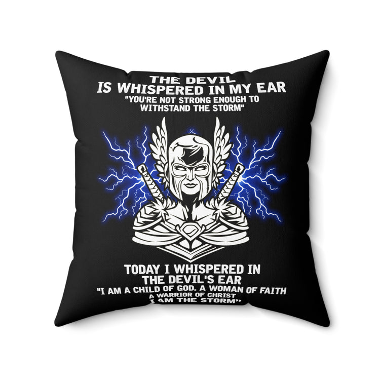 Inspirational Fighting Prayer Motivational Religious Catholic Love Spun Polyester Square Pillow