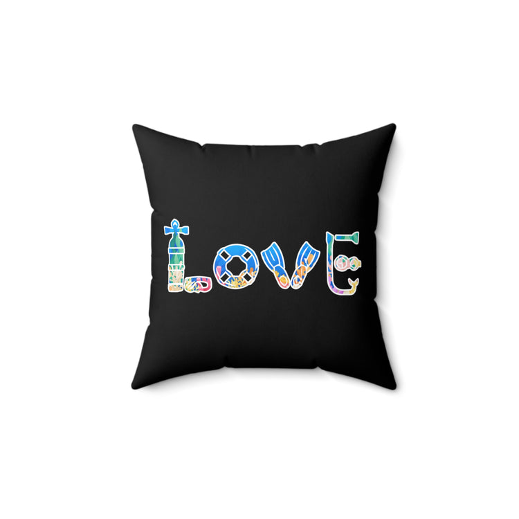 Hilarious Snorkeling Swimming Underwater Lover Novelty Diver Polyester Square Pillow