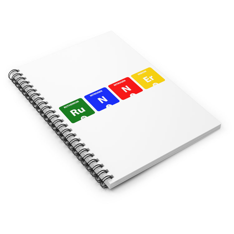 Funny Runner Periodic Table of Elements Spiral Notebook - Ruled Line