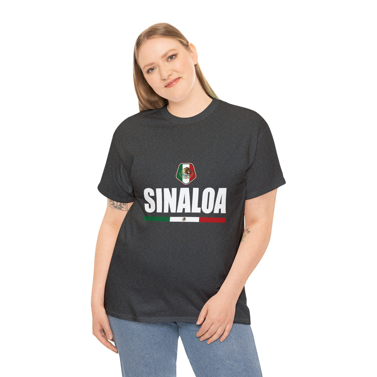 Shirt Funny Sinaloa Mexico Flag Illustration Mexican Pride Symbol T-Shirt Unisex Heavy Cotton Tee