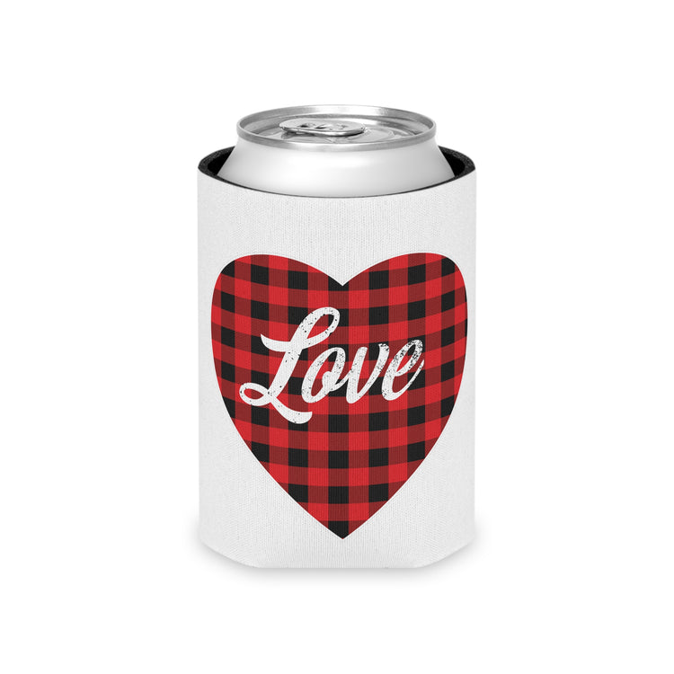 buffalo plaid heart 2 Can Cooler