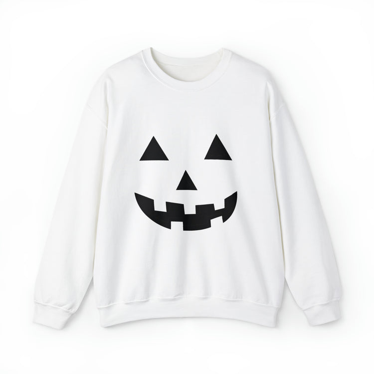 Humorous Pumpkins Illustration Tricks Treats Graphic Gag Unisex Crewneck Sweatshirt