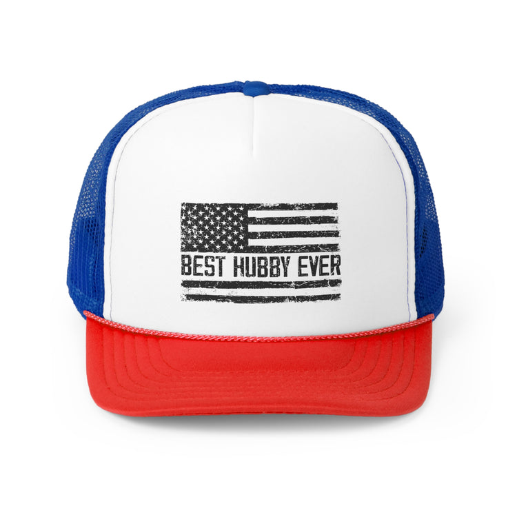 Hilarious Supportive Husband Boyfriend Marriage Patriotic Couple Wedding Anniversary Trucker Caps