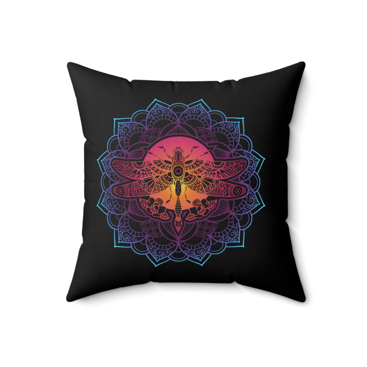 Cool Mystical Dragonfly Spiritual Dragon Fly Namaste Tribal Spun Polyester Square Pillow