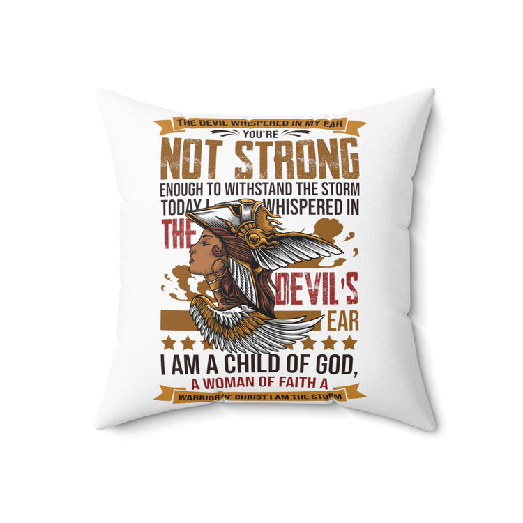 Inspirational Fighting Prayer Devotee Graphic Catholic Spun Polyester Square Pillow