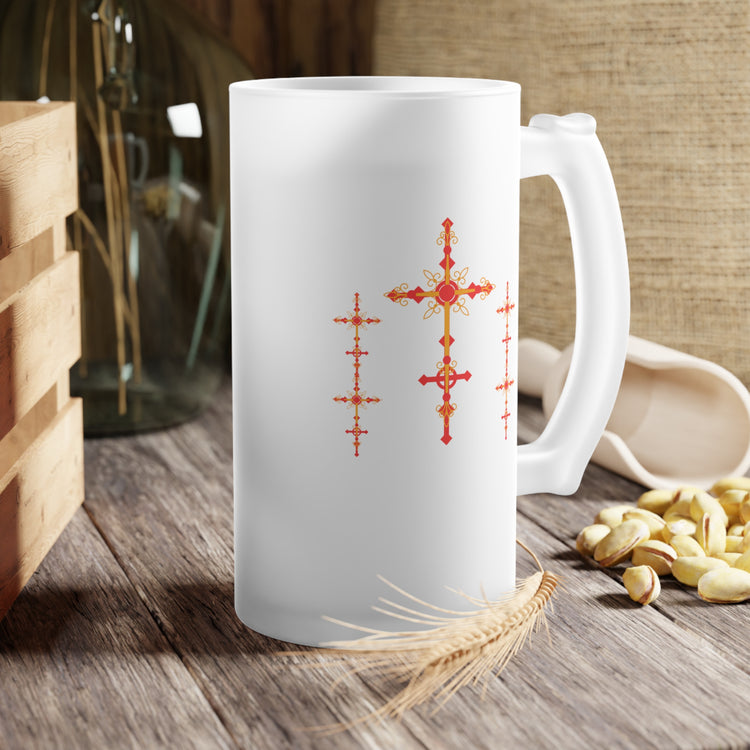 Hilarious Ethiopia Yaltopya Eritrean Abyssinia African Cross Fan Frosted Glass Beer Mug