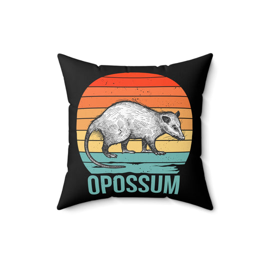 Vintage Opossums Enthusiasts Environmentalist Retro Possums Conservationist Spun Polyester Square Pillow