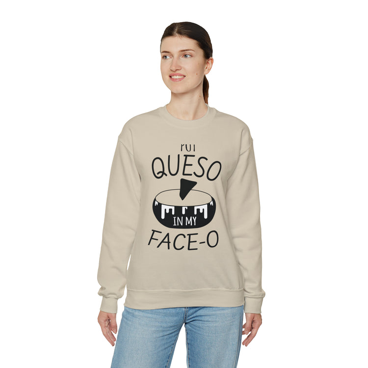 Humorous Mexican Queso Enthusiasts Food Illustration Gags Unisex Crewneck Sweatshirt