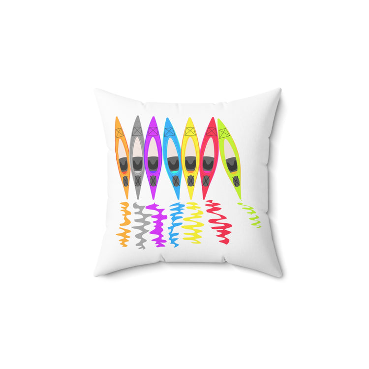 Hilarious Kayakers Outdoorsy Sport Canoeing Enthusiast Spun Polyester Square Pillow