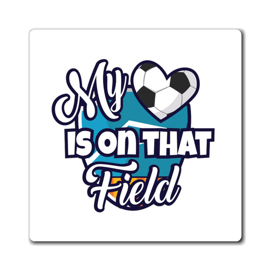 Cool Novelty Soccer Mama Sports Gift | Retro My Heart Is On That Field Game Day Magnets