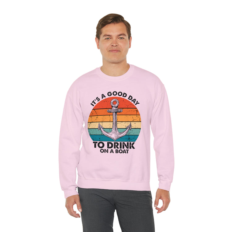 Humorous Its A Nice Day To Drink On A Boat Kayaking Graphic Unisex Crewneck Sweatshirt