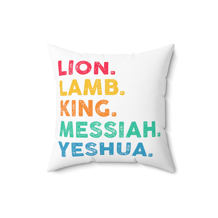 Uplifting Christianity Statements Devotee Distressed Line Spun Polyester Square Pillow