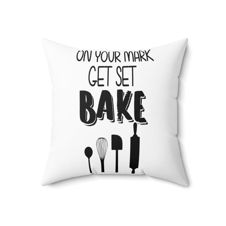 Humorous Baking Set Funny Retro Outdoor Adventures Bakers  Spun Polyester Square Pillow