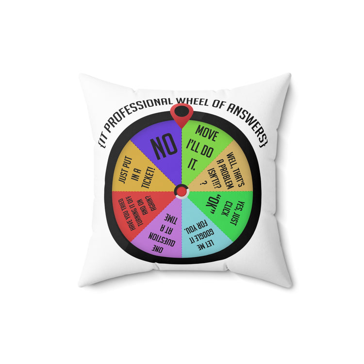 Novelty IT Professional Wheel Of Answers Tech Spun Polyester Square Pillow