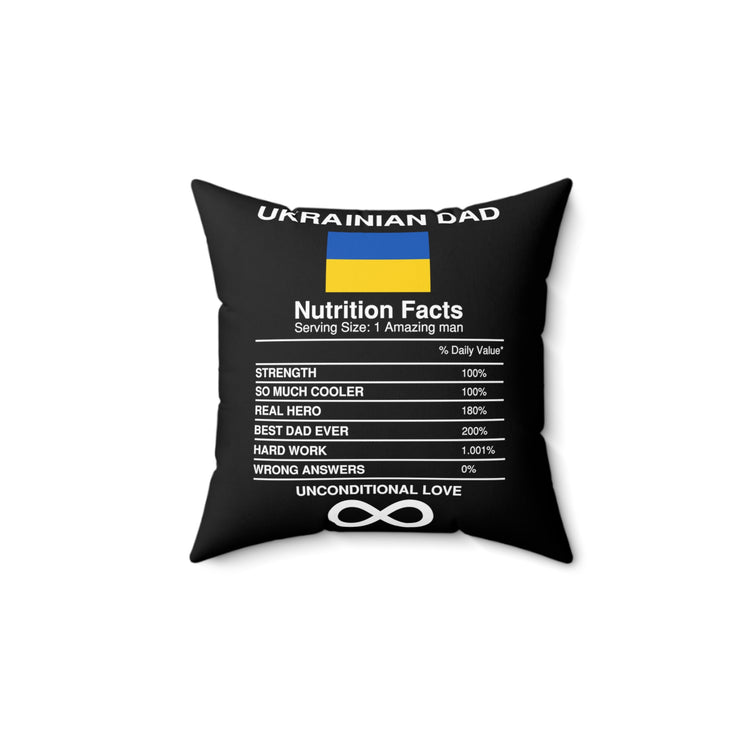 Humorous Nutrition Facts Enthusiasts Father's day Asian Cuisines Spun Polyester Square Pillow