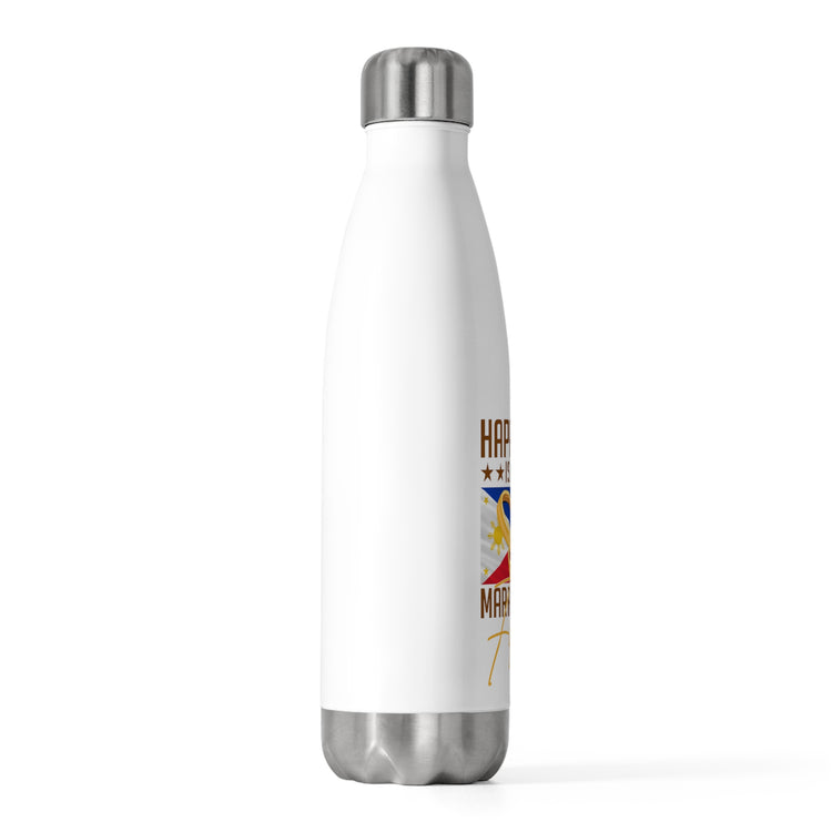 Humorous Happiness Is Married To Filipino Asian Wife Husband Novelty Marriage Nationalistic Philippines Flag 20oz Insulated Bottle