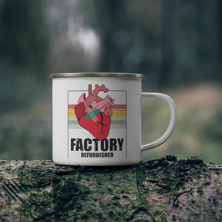 Novelty Factory Refurbished Hearts Recovering Enamel Camping Mug