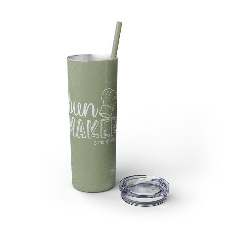 Bun Baker and Bun Maker New Dad and Future Mom Shirts Skinny Tumbler with Straw, 20oz