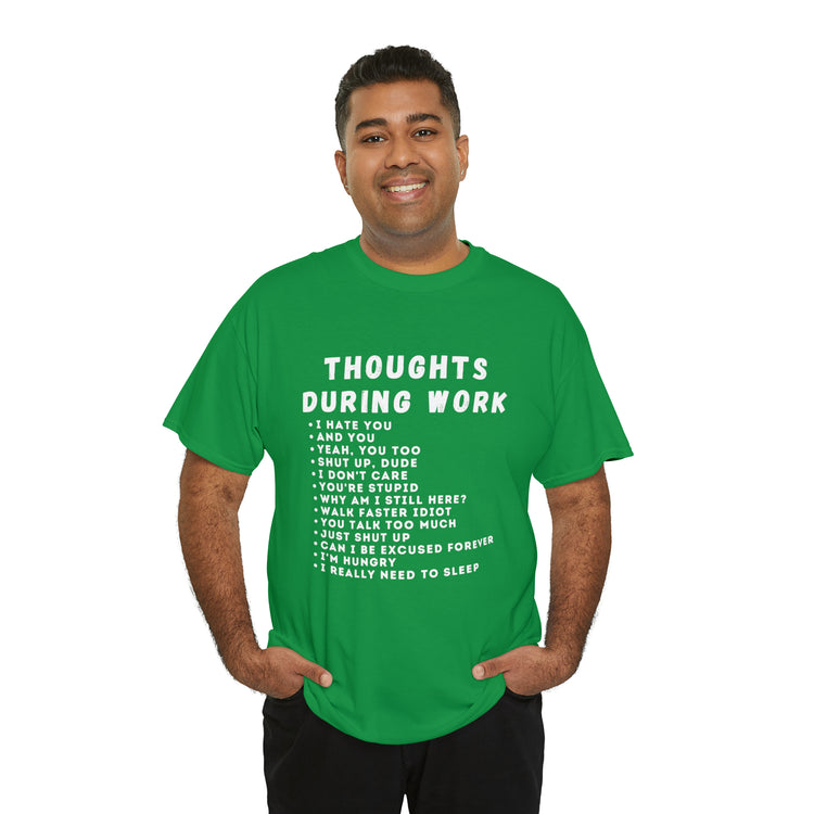 Shirt Funny Thoughts While Working Introverts Serenity Mindfulness Professional Inner T-Shirt Unisex Heavy Cotton Tee