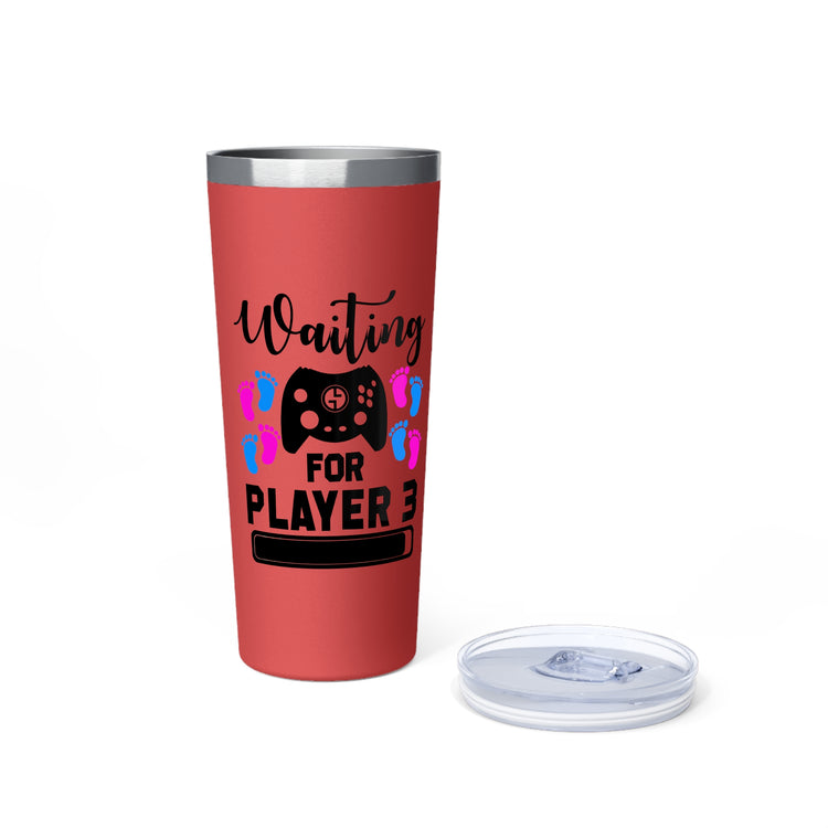 Waiting For Player Three Funny Maternity Shirt Copper Vacuum Insulated Tumbler, 22oz