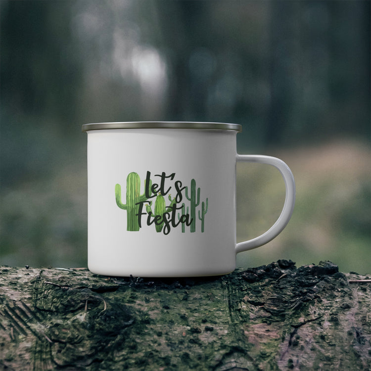 Funny Engagement Vacations Cactus Sarcastic Mexico Wedding Enamel Camping Mug