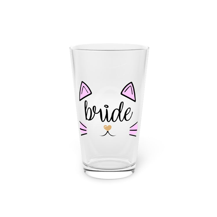 Bride Cat Bachelorette Team Bride Shirt Bridal Party Shower Gift Bridesmaid Shirts Pint Glass, 16oz