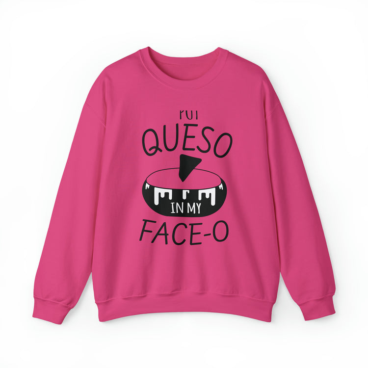 Humorous Mexican Queso Enthusiasts Food Illustration Gags Unisex Crewneck Sweatshirt