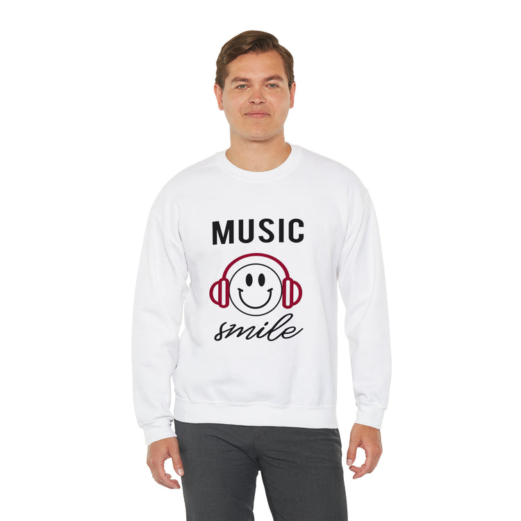 Awesome Music Lover Smiley DJ Face Awesome Unisex Crewneck Sweatshirt